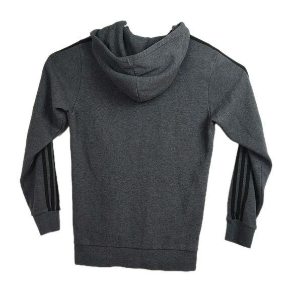 Adidas Full-Zip Sweatshirt Men's Size LT Dark Gray Hooded Pockets Long Sleeves - Picture 2 of 11